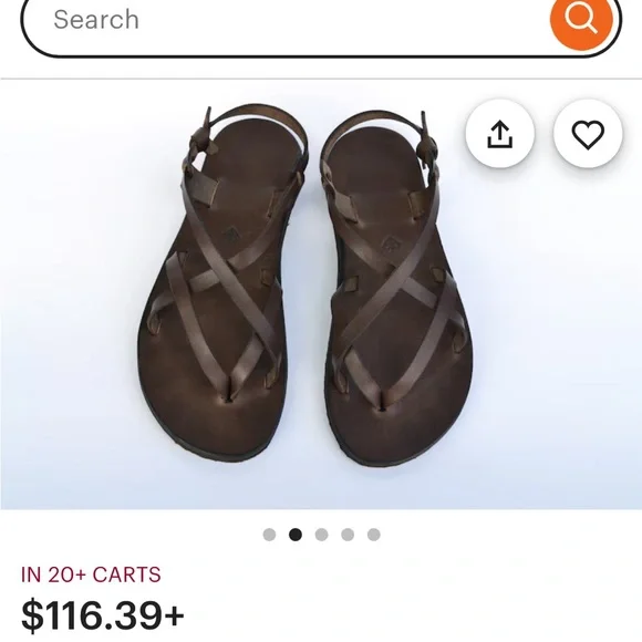 Laboo leather Black Strappy barefoot Sandals - Picture 6 of 6